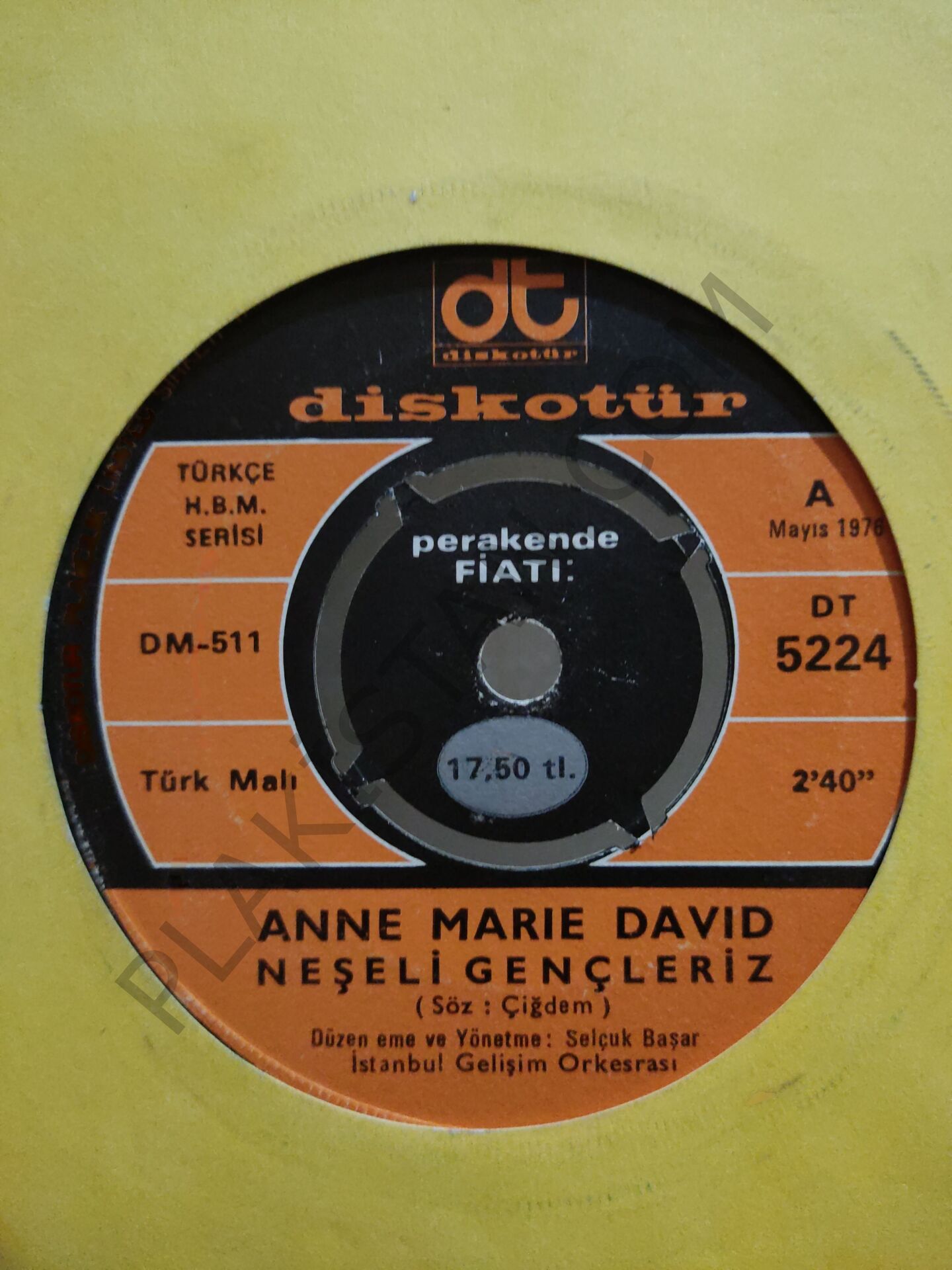 Anna Marie David Kapaksız 45 lik PLAK