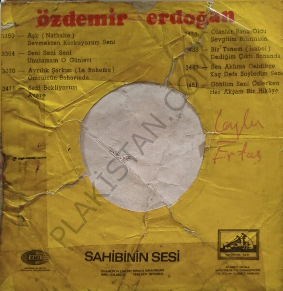 Özdemir Erdoğan - Unutamam O Günleri  45 LİK PLAK