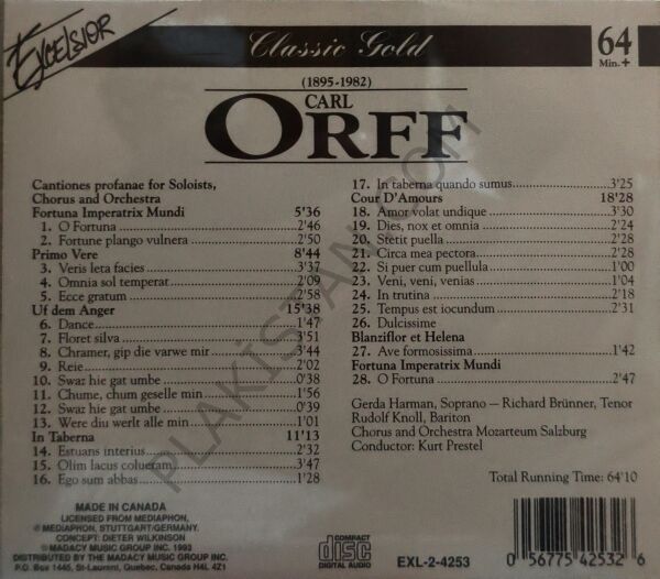 Carl Orff – Carmina Burana CD