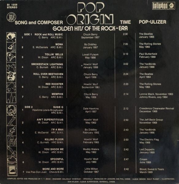 Pop Origins GOLDEN HITS OF THE ROCK ERA  LP PLAK