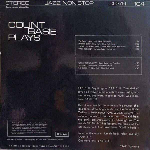 Count Basie Plays LP PLAK