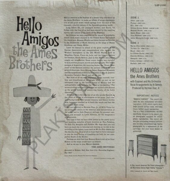 The Ames Brothers – Hello Amigos LP PLAK