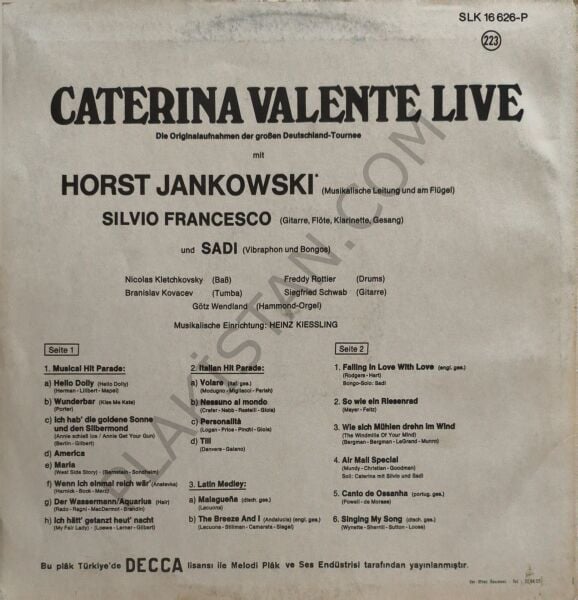 Caterina Valente Live LP PLAK