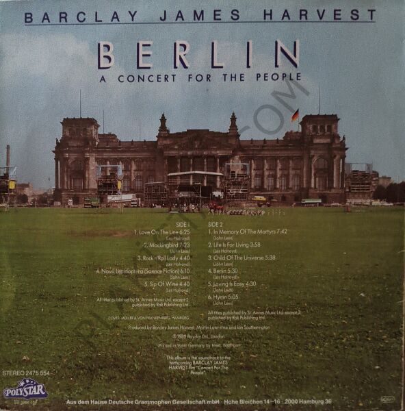 BARCLAY JAMES HARVEST, BERLIN A Concert For The People, 1982 LP PLAK
