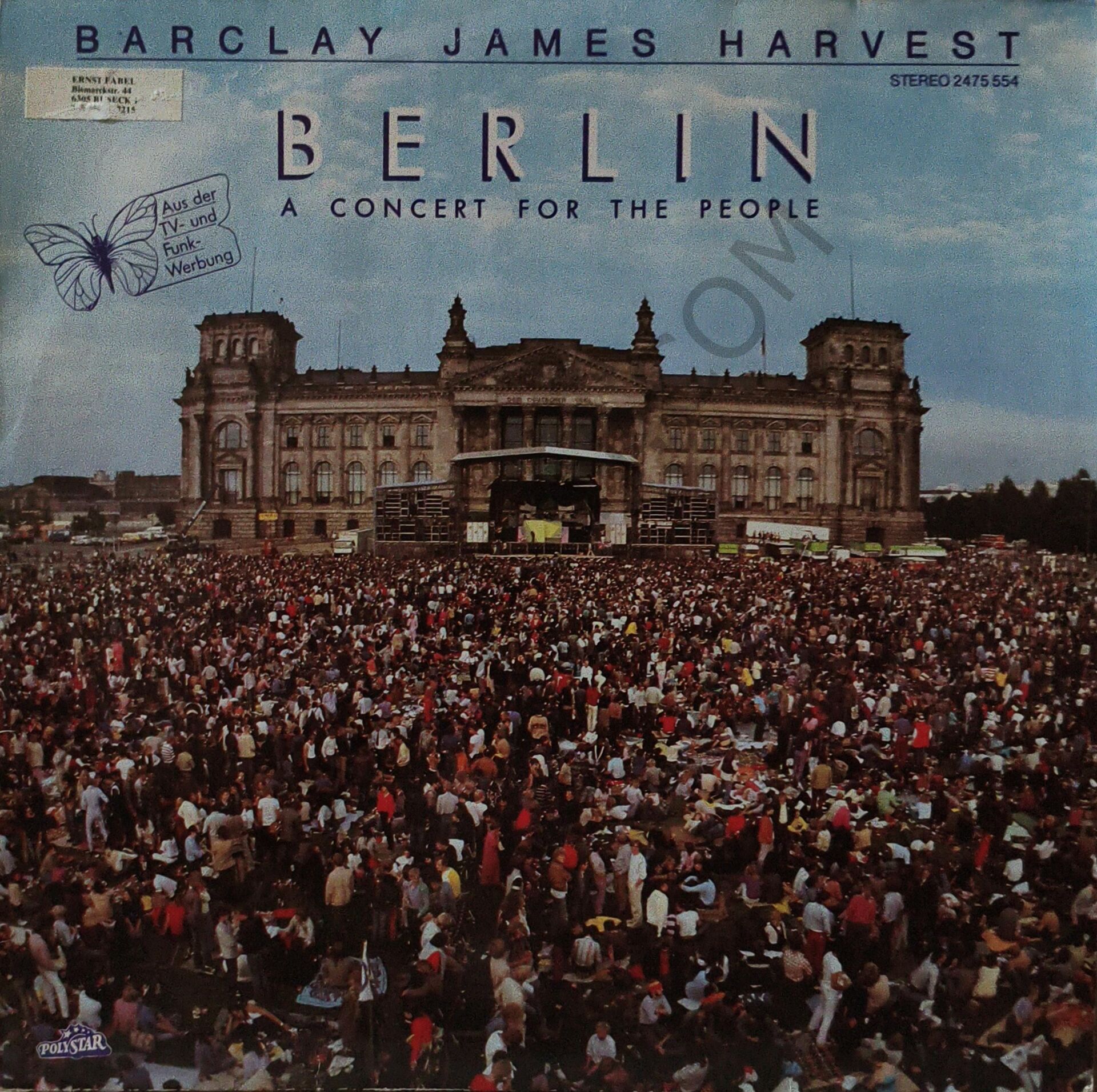 BARCLAY JAMES HARVEST, BERLIN A Concert For The People, 1982 LP PLAK