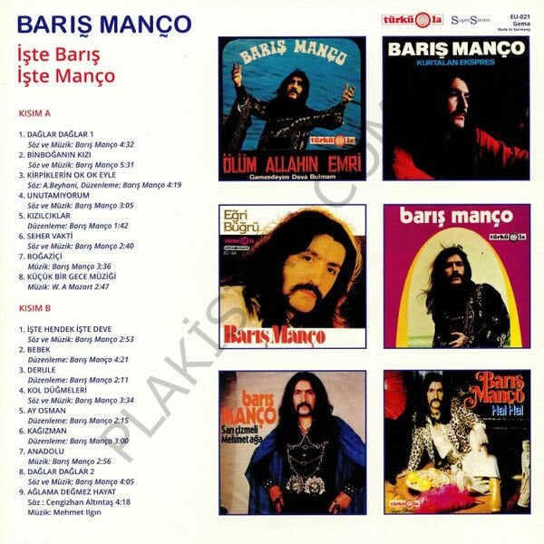 Barış Manço – İşte Barış İşte Manço ( TÜRKÜOLA ALMAN BASKI ) LP PLAK
