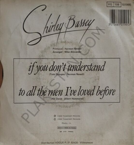 Shirley Bassey – If You Don't Understand 45 LİK PLAK