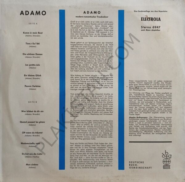 Adamo LP PLAK