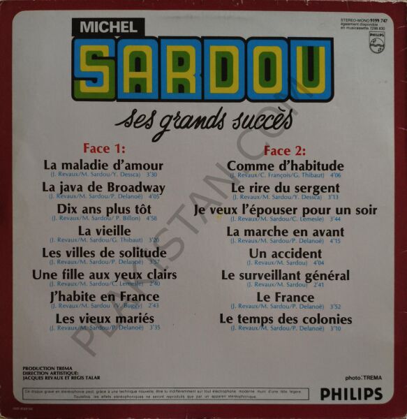 Michel Sardou – Ses Grands Succès LP PLAK