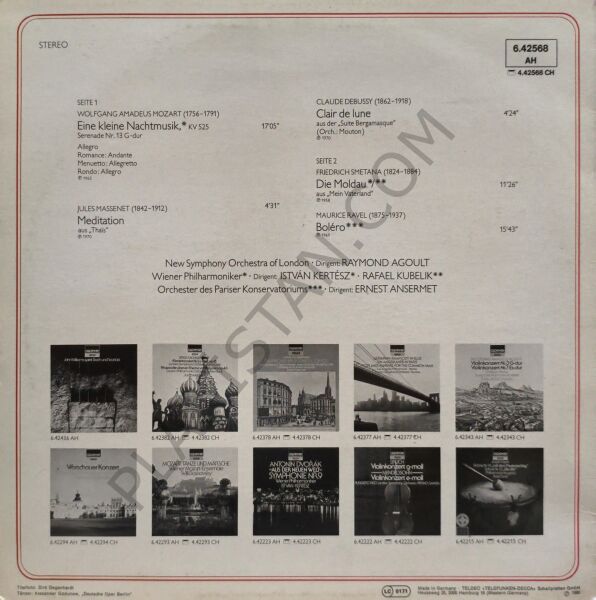 Bolero - Eine kleine Nachtmusik-Die Moldau-Clair de lune-Meditation LP PLAK