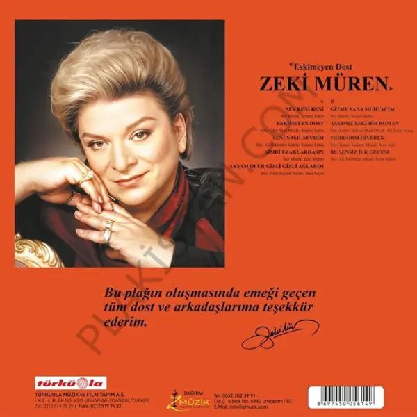 Zeki Müren - Eskimeyen Dost ( RENKLİ PLAK ) LP PLAK