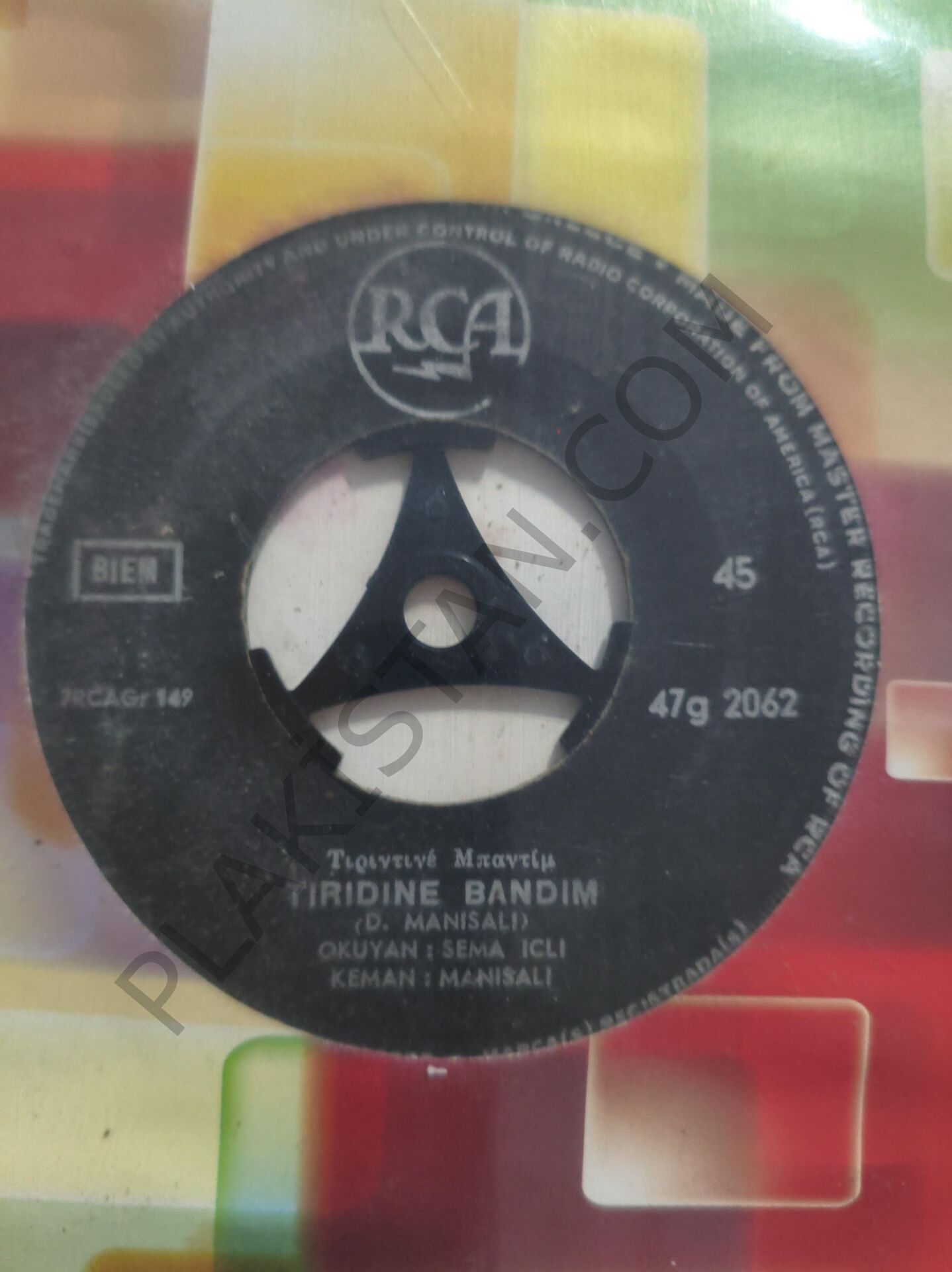 Sema İçli - ( Yunan Baskı ) Tiridine Bandım 45 LİK PLAK