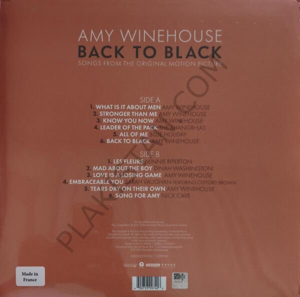 Amy Winehouse - Back To Black: Songs From The Original Motion Picture LP PLAK
