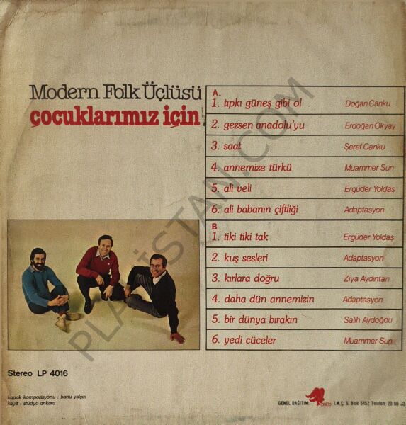 MODERN FOLK ÜÇLÜSÜ  &  ÇOCUKLARIMIZ İÇİN LP PLAK