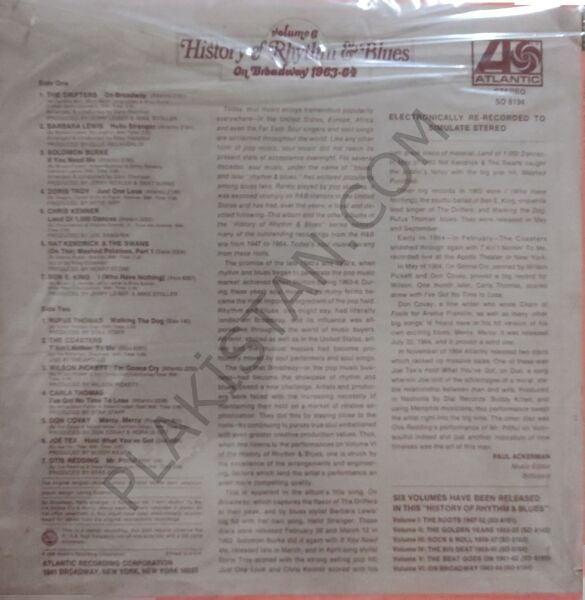 HISTORY OF RHYTHM & BLUES VOL. 6 - ON BROADWAY 1963 - 64 LP PLAK