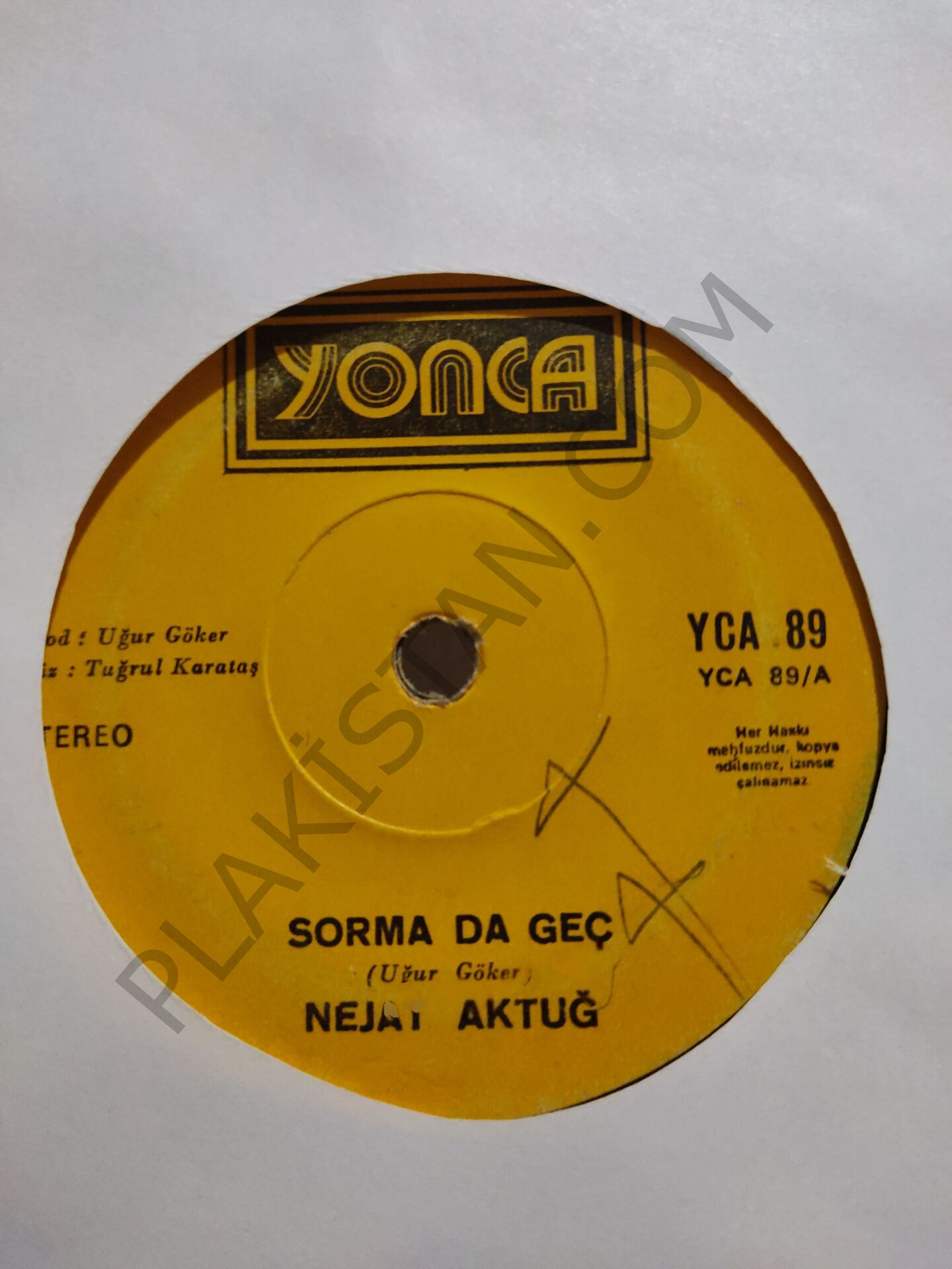 Nejat Aktuğ - Sormada geç 45 lik PLAK