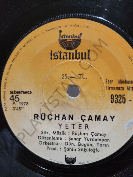 Rüçhan çamay - Yeter 45 lik PLAK