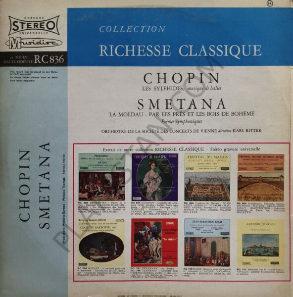 Chopin - Smetana  - Orchestre De La Société Des Concerts De Vienne* Dirigé Par Karl Ritter – Les Sylphides, Musique de Ballet / La Moldau - Par Les Près Et Les Bois De Bohème, Poèmes Symphoniques LP PLAK
