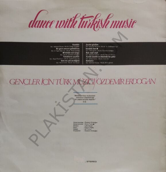 Özdemir Erdoğan Dance With Turkish Music LP PLAK