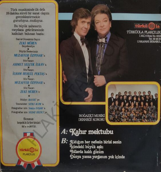 Zeki Müren Kahır Mektubu LP PLAK
