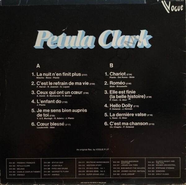 Petula Clark – La Nuit N'en Finit Plus, Cœur Blessé, Chariot LP PLAK