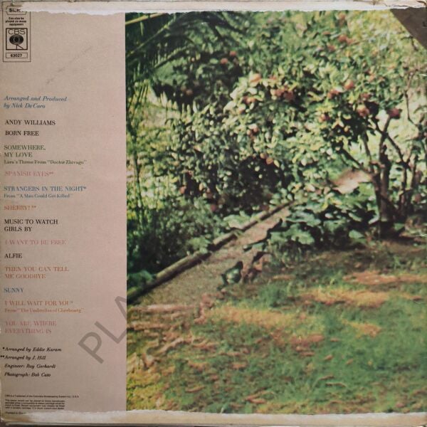 Andy Williams – Born Free LP PLAK