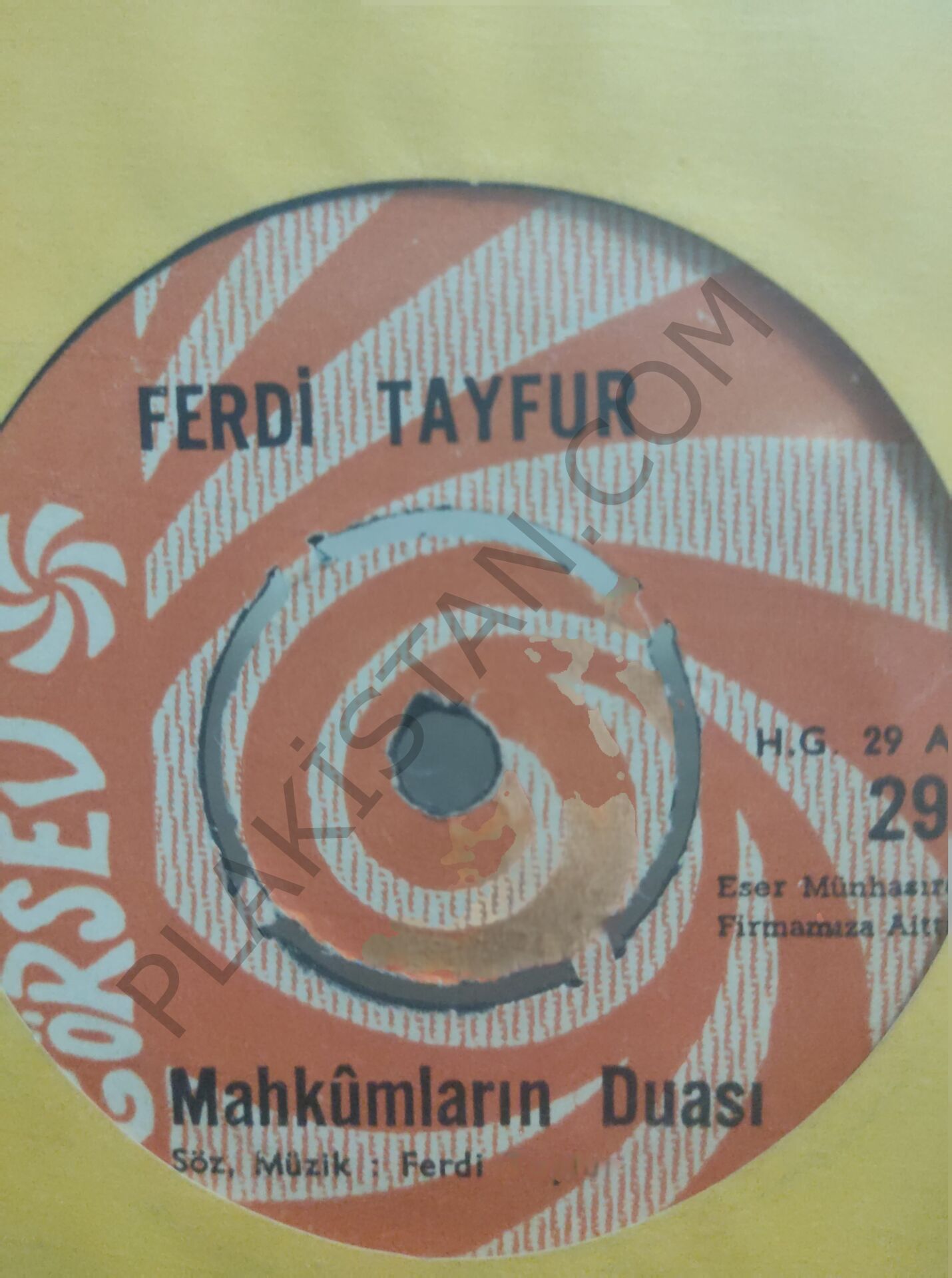 Ferdi Tayfur Mahkumların Duası 45 LİK PLAK