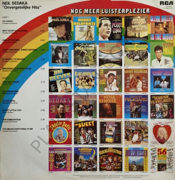 Neil Sedaka – Onvergetelijke Hits plak