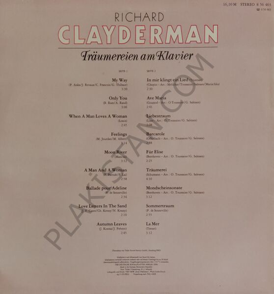 Richard Clayderman – Träumereien Am Klavier LP PLAK