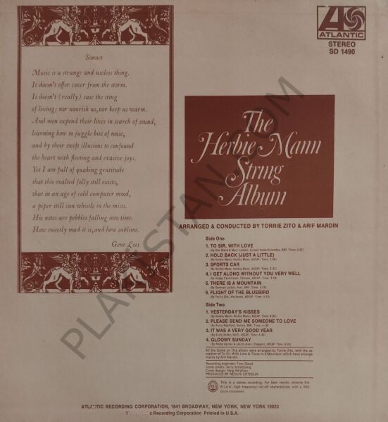 The Herbie Mann String LP PLAK
