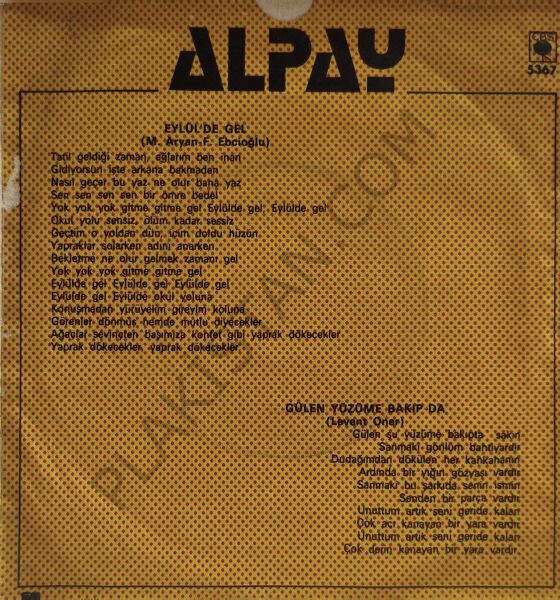 Alpay Eylülde Gel 45lik