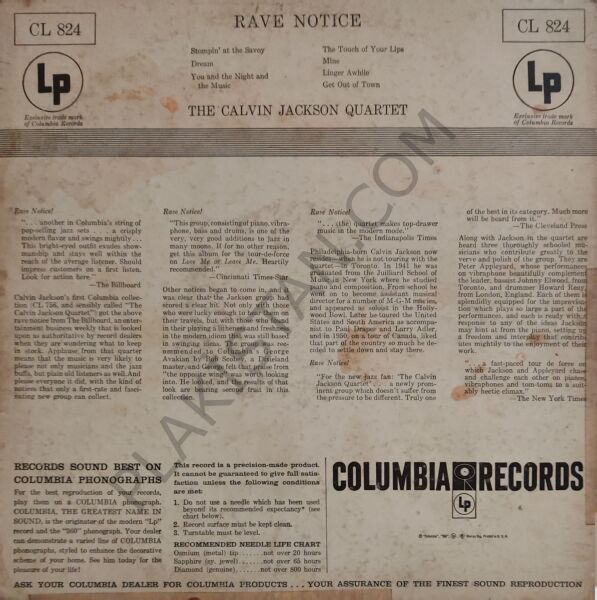 Quarteto Calvin Jackson* – Rave Notice LP PLAK