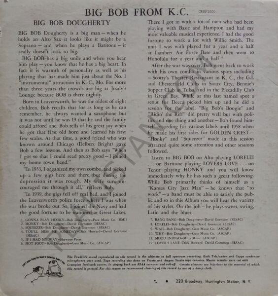Big Bob Dougherty – Big Bob From K. C. LP PLAK