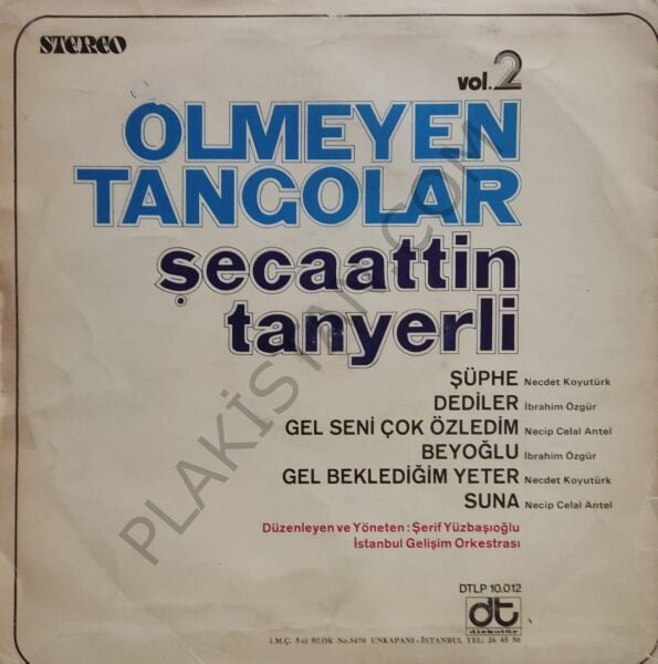 Şecaattin Tanyerli Ölmeyen Tangolar LP PLAK