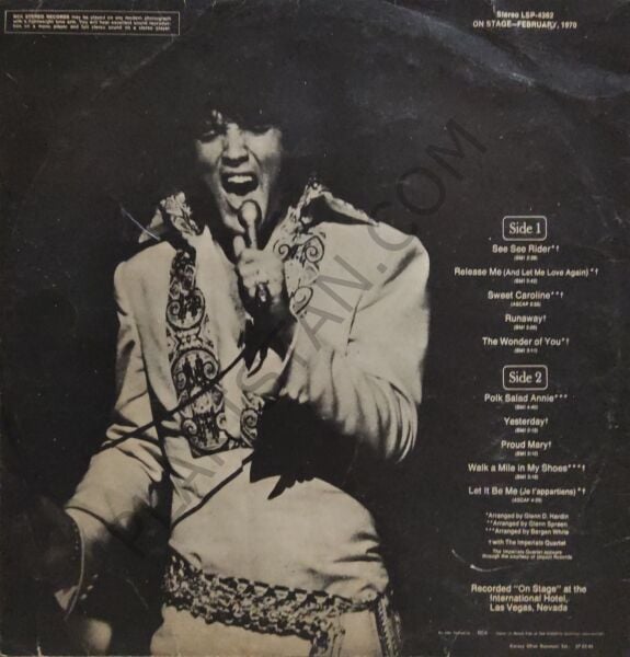 Elvis Presley On Stage - LP PLAK