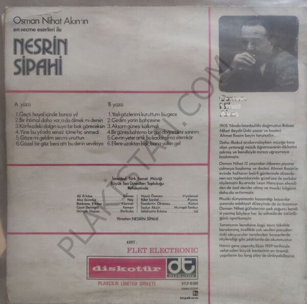 Nesrin Sipahi - Osman Nihat Akın'ın En Seçme Eserleri LP PLAK