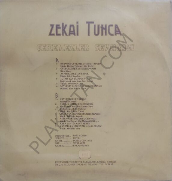 Zekai Tunca Çekemezler Sevgimizi LP
