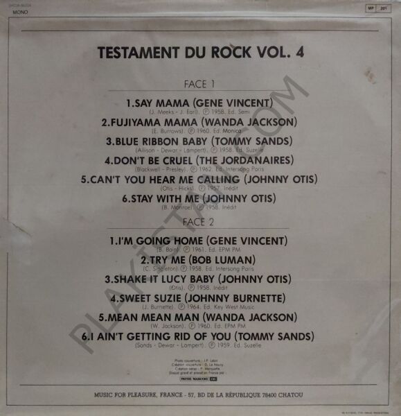 Testament Du Rock Vol. 4 LP PLAK