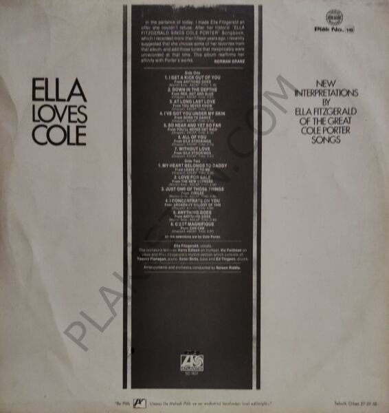 Ella Fitzgerald Ella Loves Cole LP PLAK