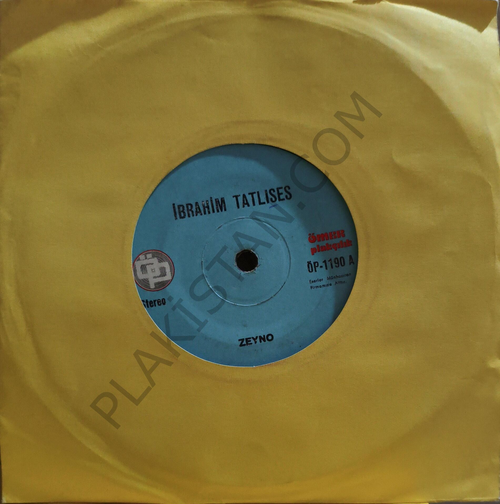 İbrahim Tatlıses - Zeyno 45 LİK PLAK