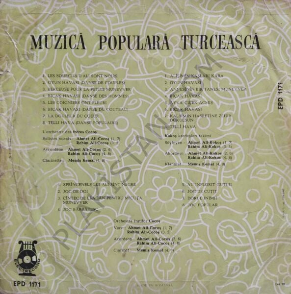Türk Halk Müziği / Muzica Populara Turceasca 2 LP PLAK