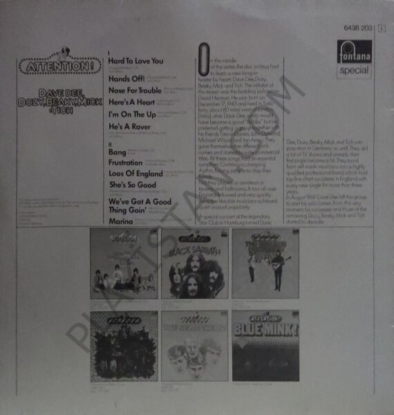 Dave Dee, Dozy, Beaky, Mick & Tich – Attention! Dave Dee, Dozy, Beaky, Mick & Tich. LP PLAK