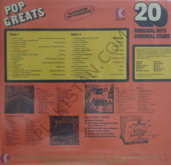 K-Tel's Pop Greats LP PLAK