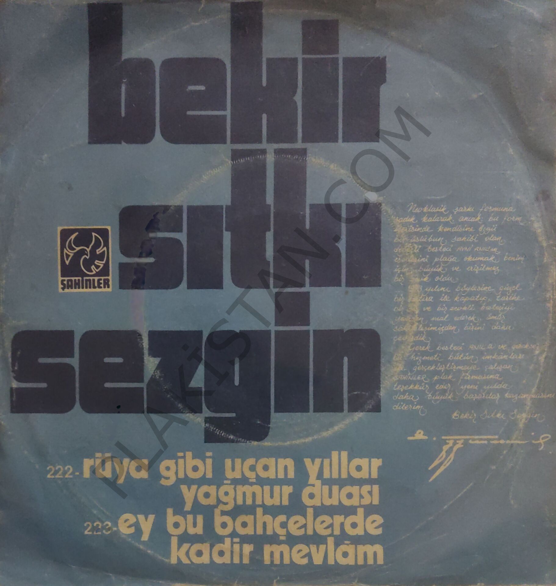 Bekir Sıtkı Sezgin Rüya Gibi Uçan Yıllar 45lik