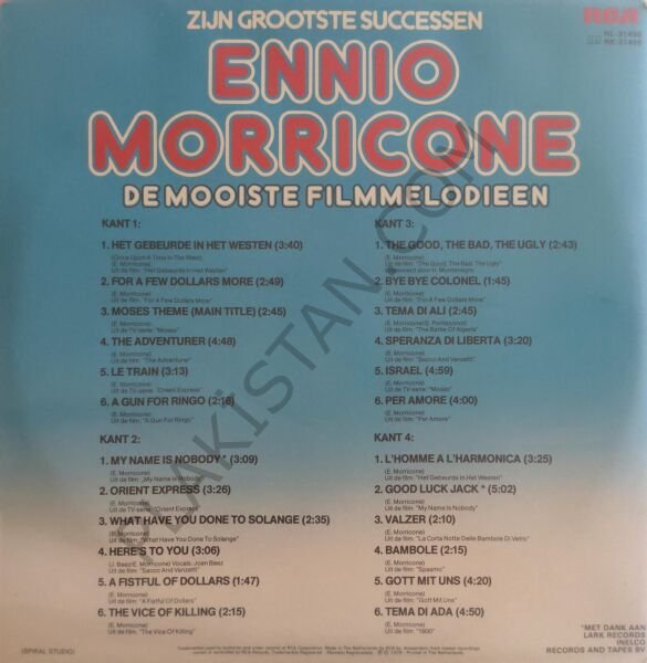 Ennio Morricone – Bandes Originales De Films Par Ennio Morricone Ses Plus Grands Succès LP PLAK