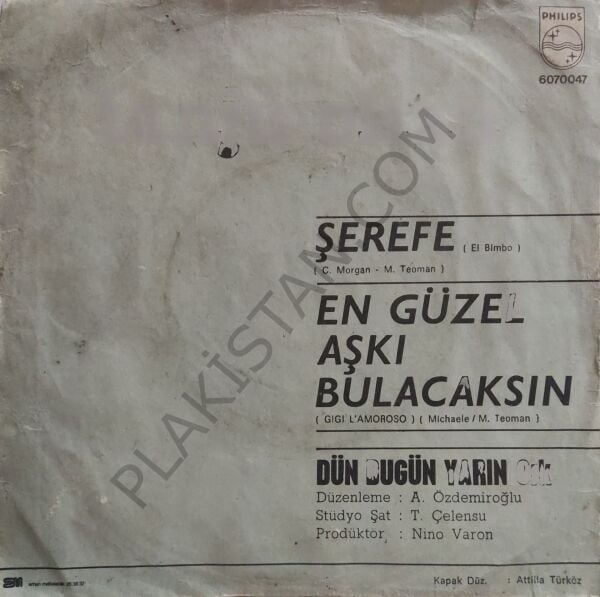 Tanju Okan Şerefe 45 LİK PLAK