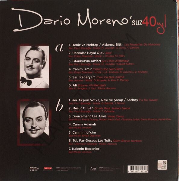 Dario Moreno – Dario Moreno'suz 40 Yıl LP PLAK