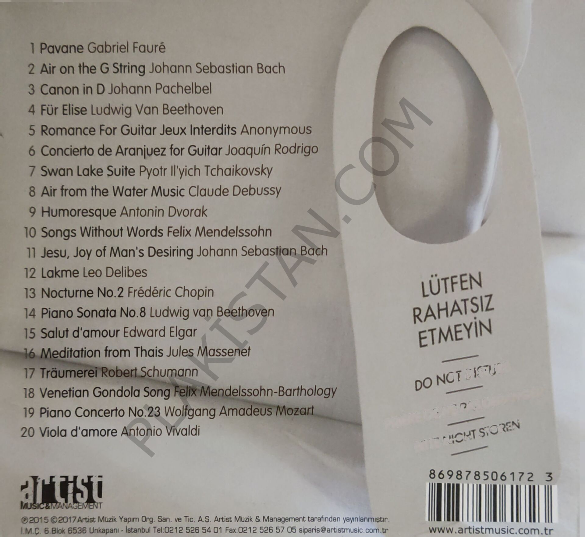 STRESTEN UZAK DİNLENDİREN KLASİKLER -DÖNEM BASKISI MÜZİK CD