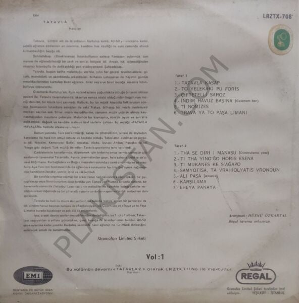 Eski Tatavla Havaları LP PLAK