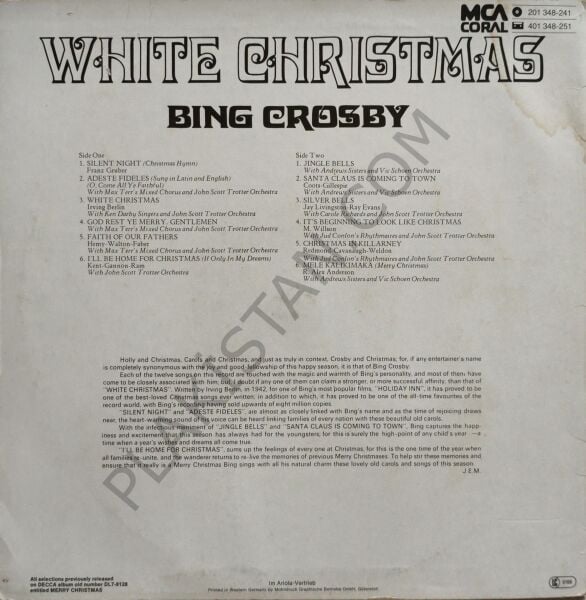 Bing Crosby – ( Jingle bell ) White Christmas LP PLAK